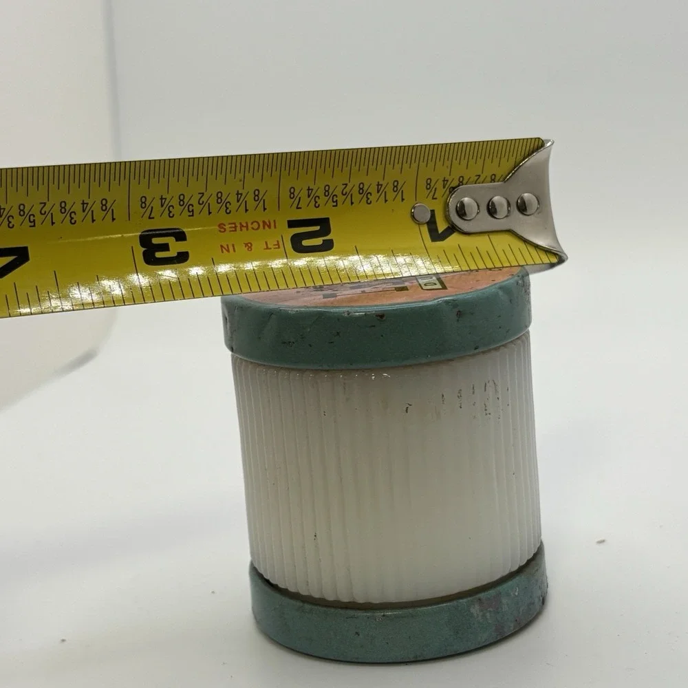 Vintage Lady Esquire Duplex Patent Leather Shoe Cream Milk Glass Jar‎